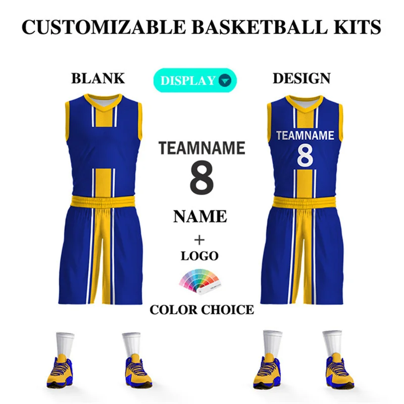 

High School Basketball Sets For Men Women Sublimation Customizable Team Name Logo Printed Jerseys Shorts College Uniforms Unisex