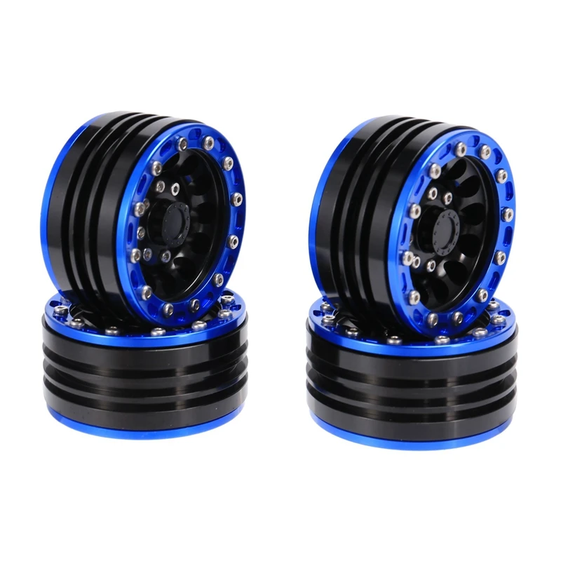 

4 Pcs Metal Alloy 1.9 Inch Beadlock Wheel Rims Hubs For Axial Scx10 Tamiya CC01 D90 D110 1/10 RC Rock Crawler Car