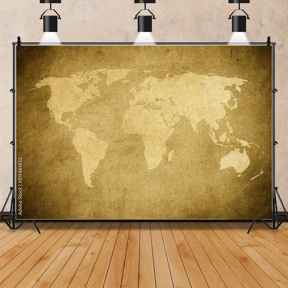 

Vintage Map Decoration Background Cloth Painting Vintage Wall Bedroom Living Room Home Decoration Photography Background WZ-03