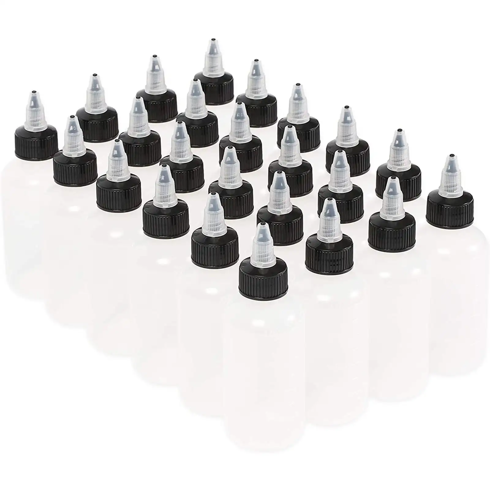 

24 Pack Boston Round Bottles with Twist Caps 4 oz for BBQ Condiments Sauce Oil