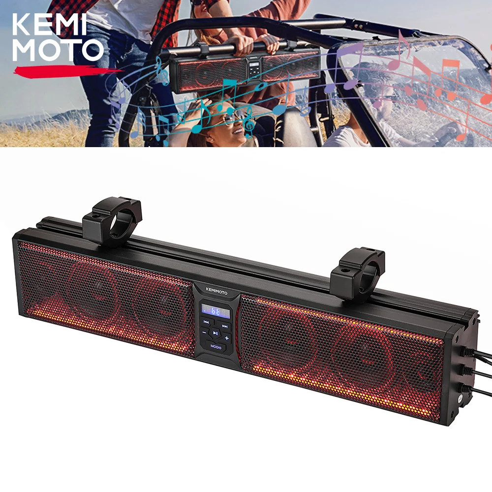 Kemimoto Utv 26 "Sound Bar System Lautsprecher 1,75-2.25" Bluetooth Kompatibel Mit Polaris Rzr Pro Xp/Xp4 1000 800 Für Can-Am X3