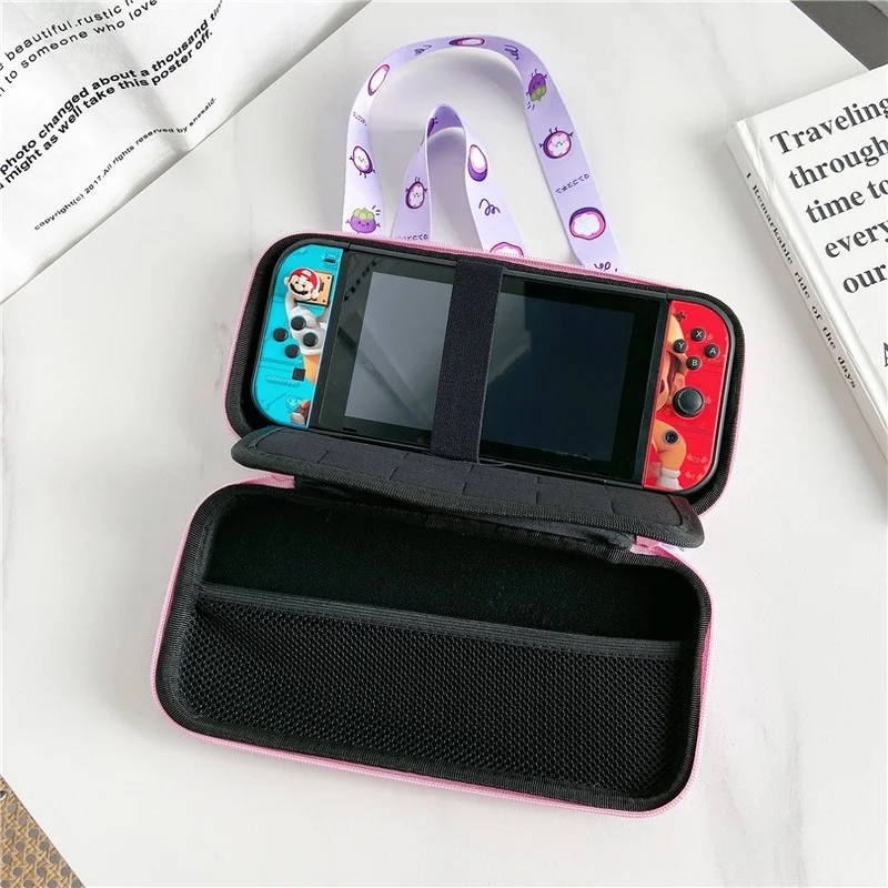 Сумка для хранения игровой консоли Sanrioed Kawaii Cartoon Switch NS Lanyard Portable Storage Bag My Melody Cinnamoroll Purin Dog Anime Game Console Case Cute Gift.