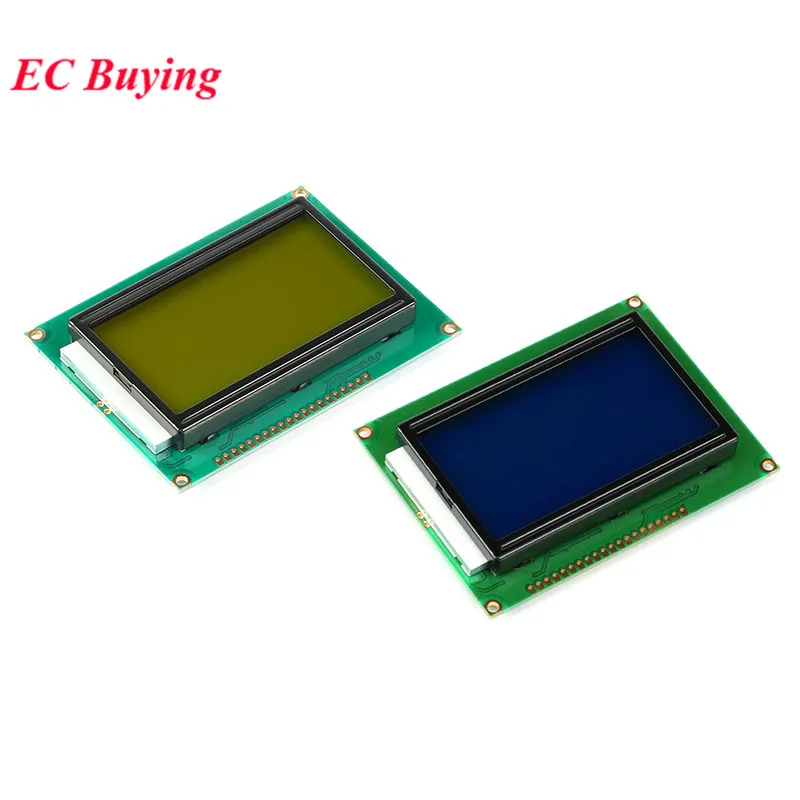12864 LCD Display Module 5V LCD LED Display Board Yellow Green Blue Screen with Backlight ST7920 Parallel Port 128*64 128X64