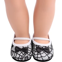 doll shoes bow tie black spider web shoes 18 inch american og girl doll 43 cm reborn baby boy doll diy toy gift s182
