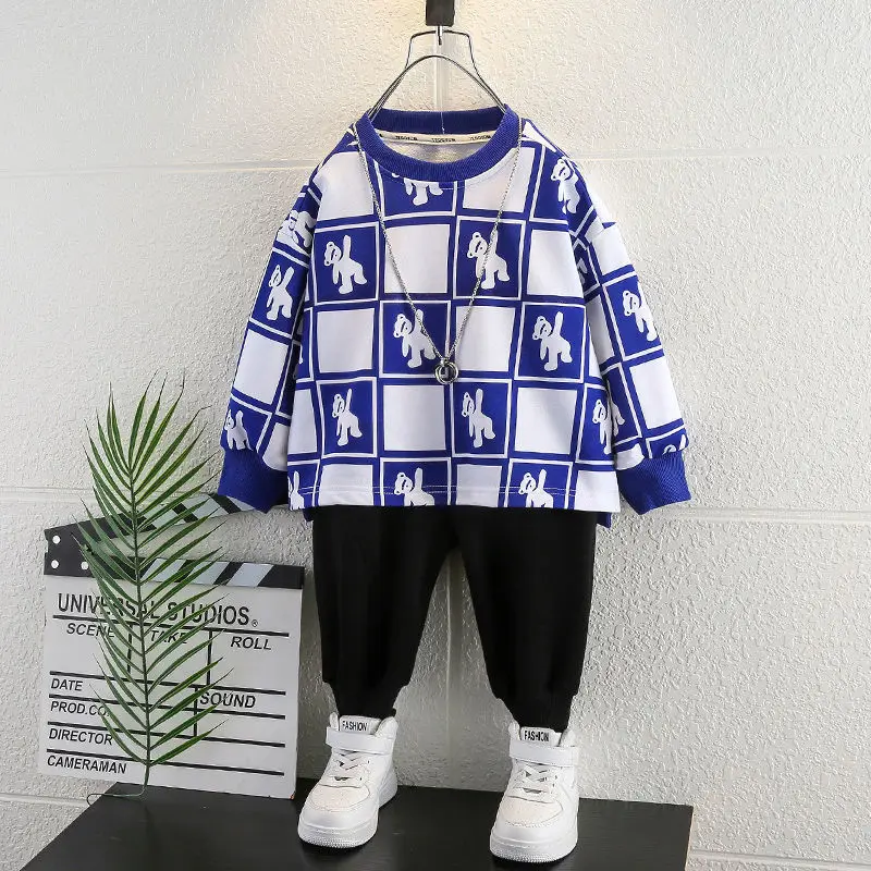 

Boys' Clothes Sets Sweatshirts +Pants 2PCS/Set Cotton 2023 Fashion Spring Autumn Teenagers Suit Outfit Children Clothing