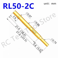 new metal test pin rl50 2c test needle dleeve needle seat spring detection probe needle sleeve length 27 2 mm receptacle