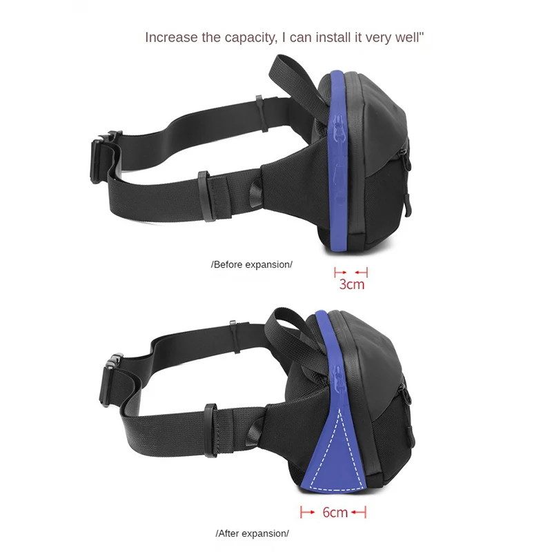 Fashion Mens Chest Bag Belt Bag Multifunction Expansion Fanny Pack Reflective Tape Belt Bag Pouch Waist Bags For Men Women
