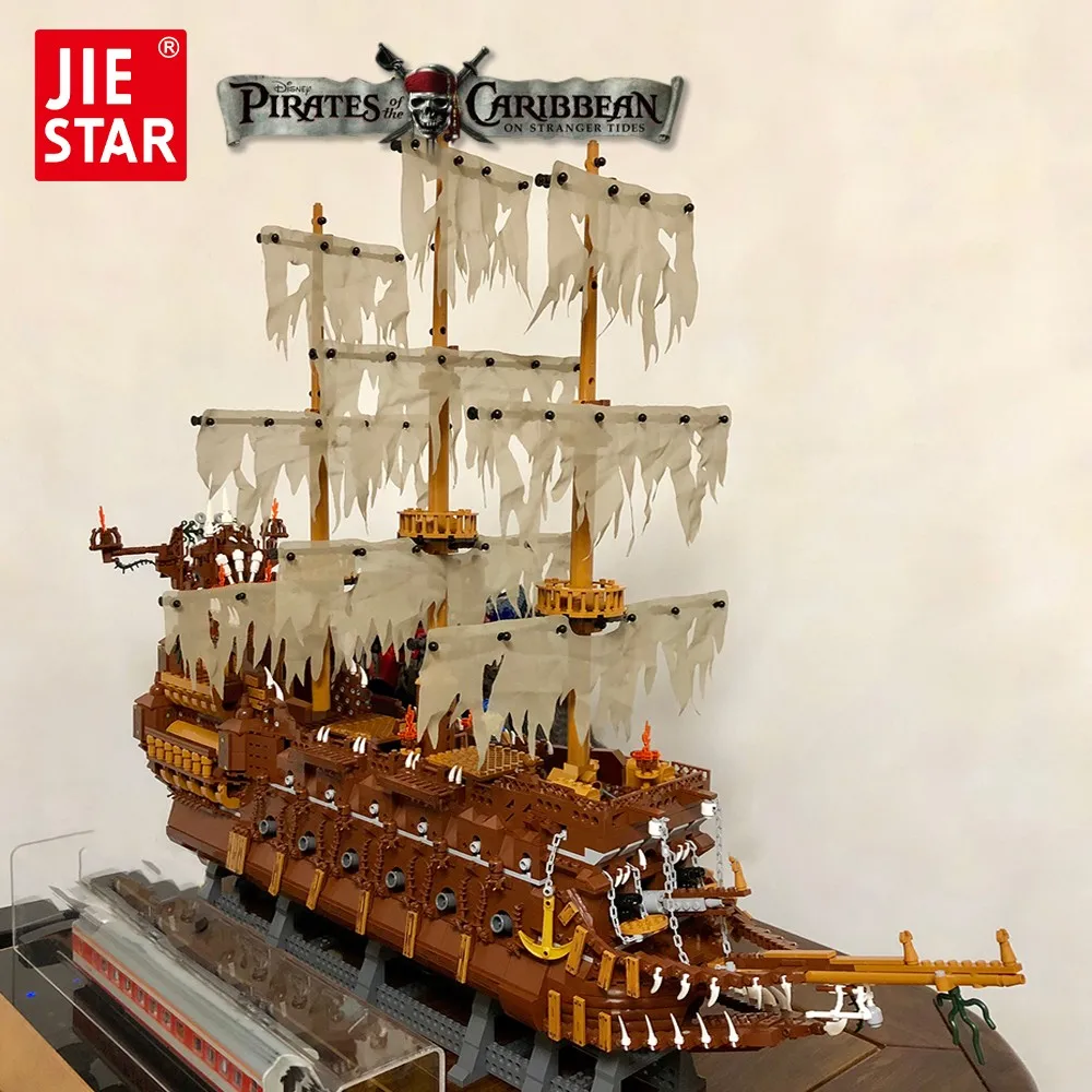 

JIESTAR Creative Expert Ideas Pirate Ship The Flying Dutchman Large Sailing Caribbeans Ship Moc Brick Model Building Block 35002