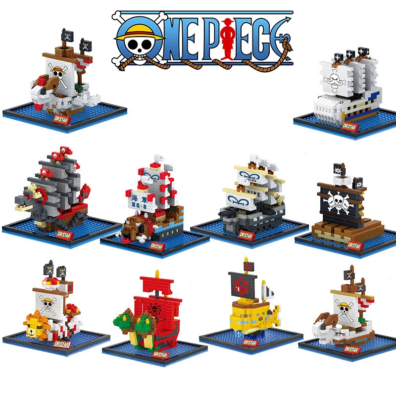 

Anime Blocks One Piece Pirate Ship Assembly Building Bricks Luffy Thousand Sunny Mini Action Figures Educational Toy Kids Gifts