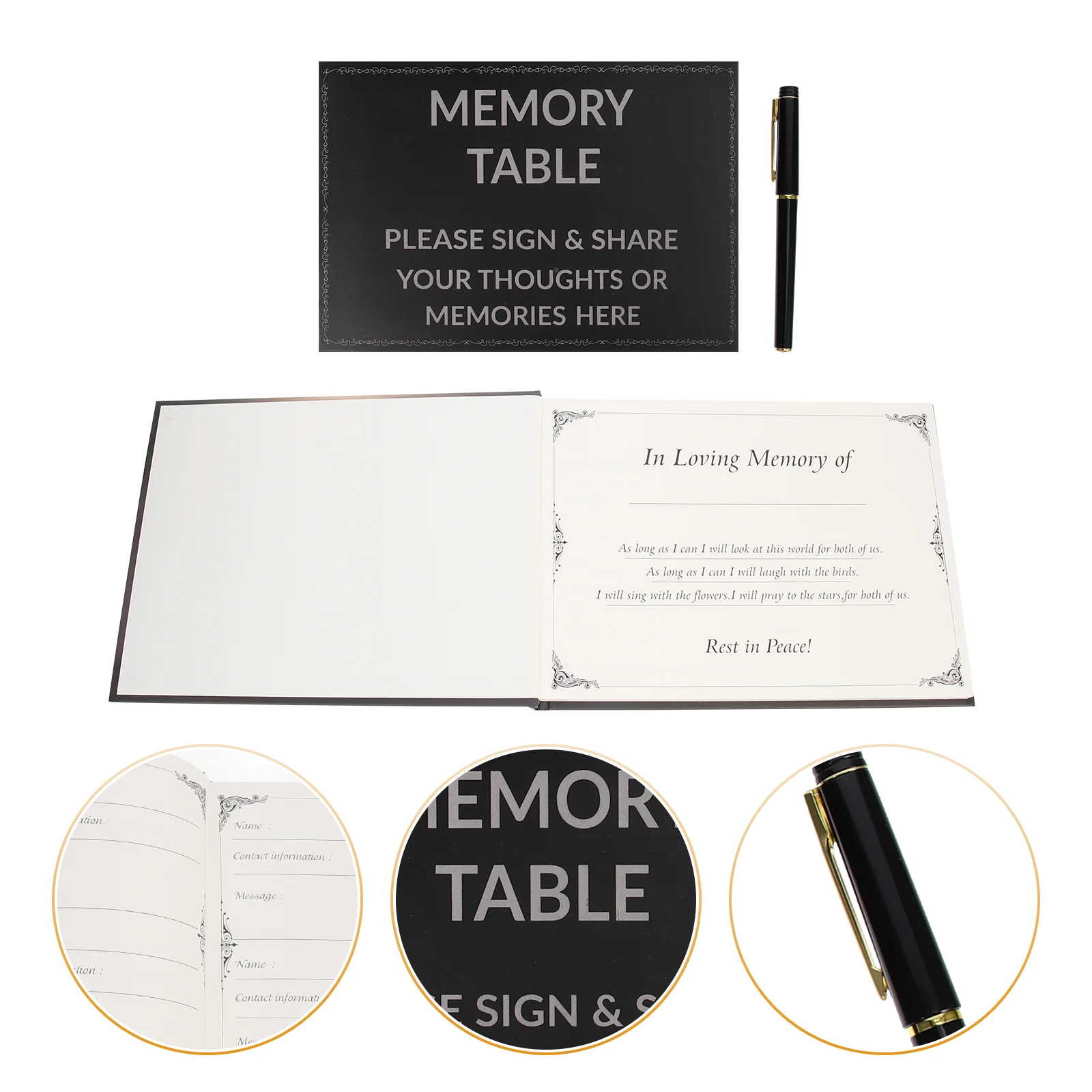 

Memory Condolence Book Funeral Signature Book Funeral Attendance Book Funeral Supplies Guest Signature Book for Party Home