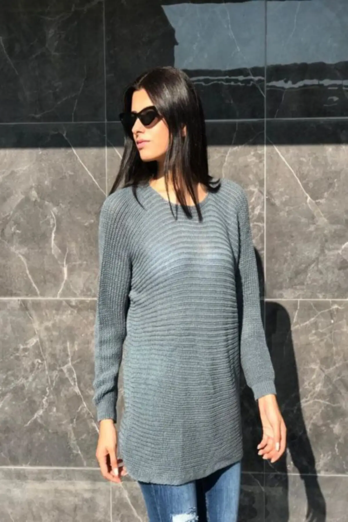 

Women Knitwear Gray Sweater Trends Women Muslim Sweater