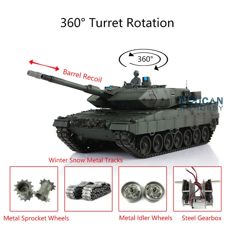 1/16 HENG LONG 7 0 Leopard2A6 Радиоуправляемый Танк 3889 360 револьверный фотоэлемент автомобиля