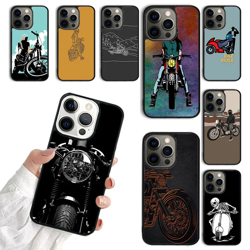 Мультяшный мотоциклетный чехол для телефона iphone SE2020 15 14 12 13 mini 6S 7 8 PLUS XS XR 11 PRO MAX