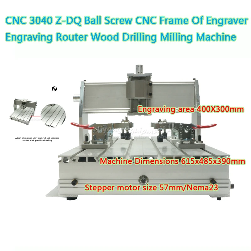 

LY CNC 3040 Z-DQ Ball Screw Aluminium CNC Frame Body Kit for DIY MINI Engraver Engraving Router Wood Drilling Milling Machine