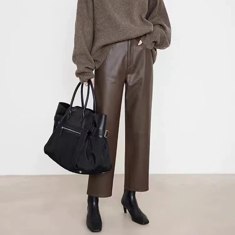 Женские кожаные брюки