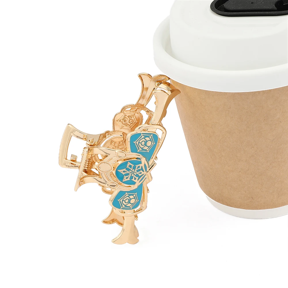 Genshin ударопрочный зажим для волос металлический глаз Бога аксессуары женщин