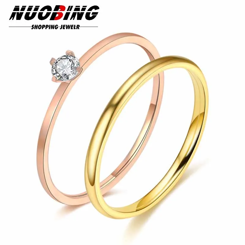 

Zircon Paired Couple Ring Set Eternal and Endless Love Stainless Steel Wedding Ring Women's and Men's Simple Charm Jewelry