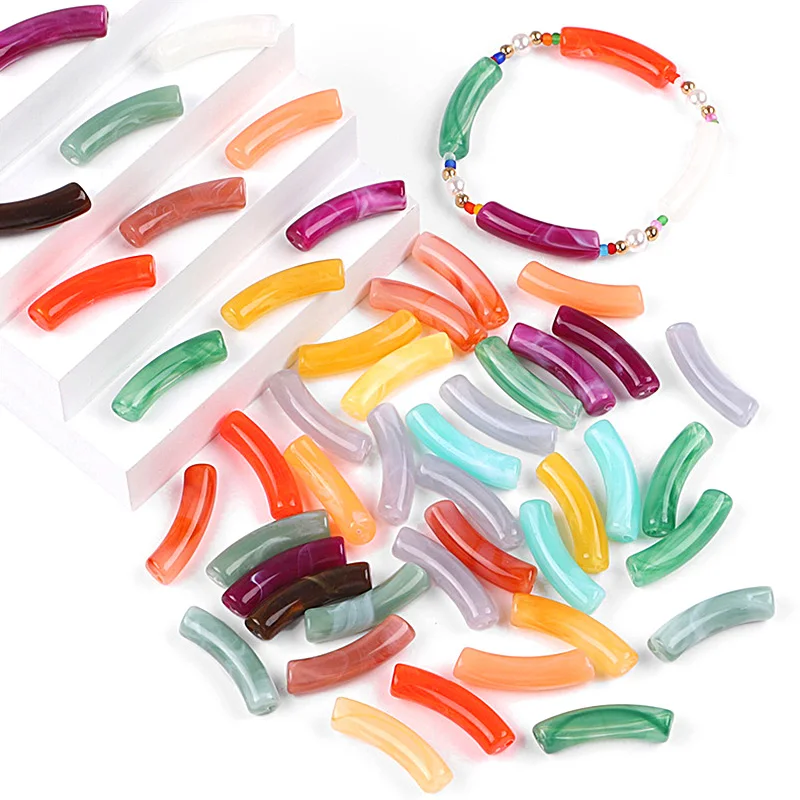 

20 шт./партия, изогнутые акриловые бусины для браслетов