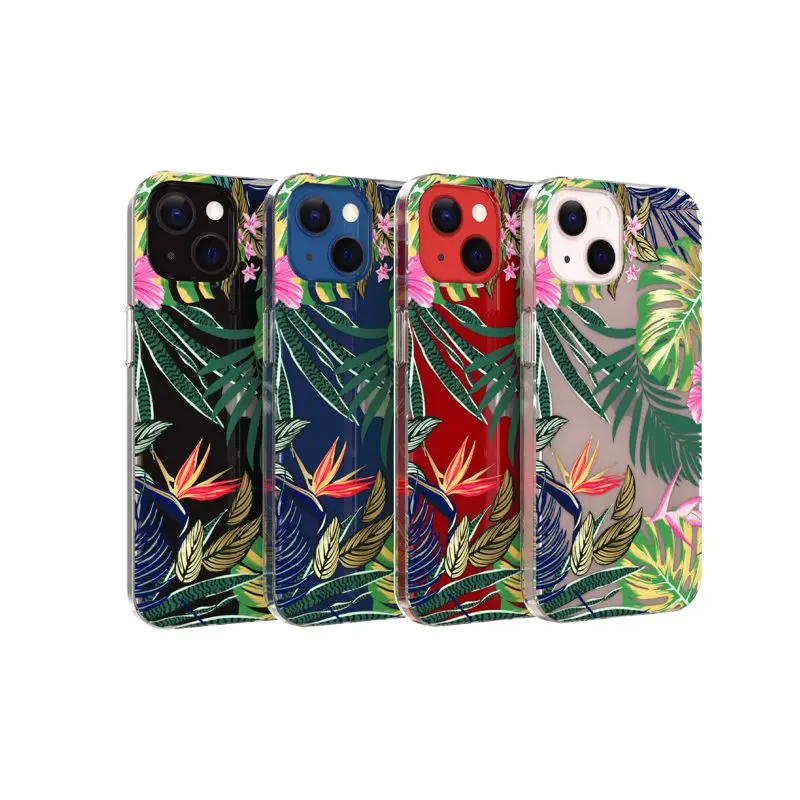 2023 new for Fashionable Palm Floral Patterned Protective Phone Case for iPhone 13- High Quality, Durable and Stylish.