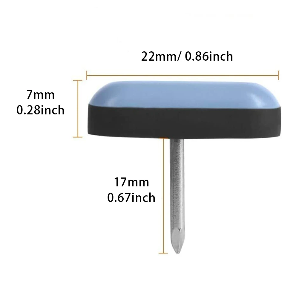 

20x Chair Gliders Furniture Sliders PTFE Easy Moving Pads Square With Nail Feet Furniture Nail Gliders For Sofa Desk Chair Bed