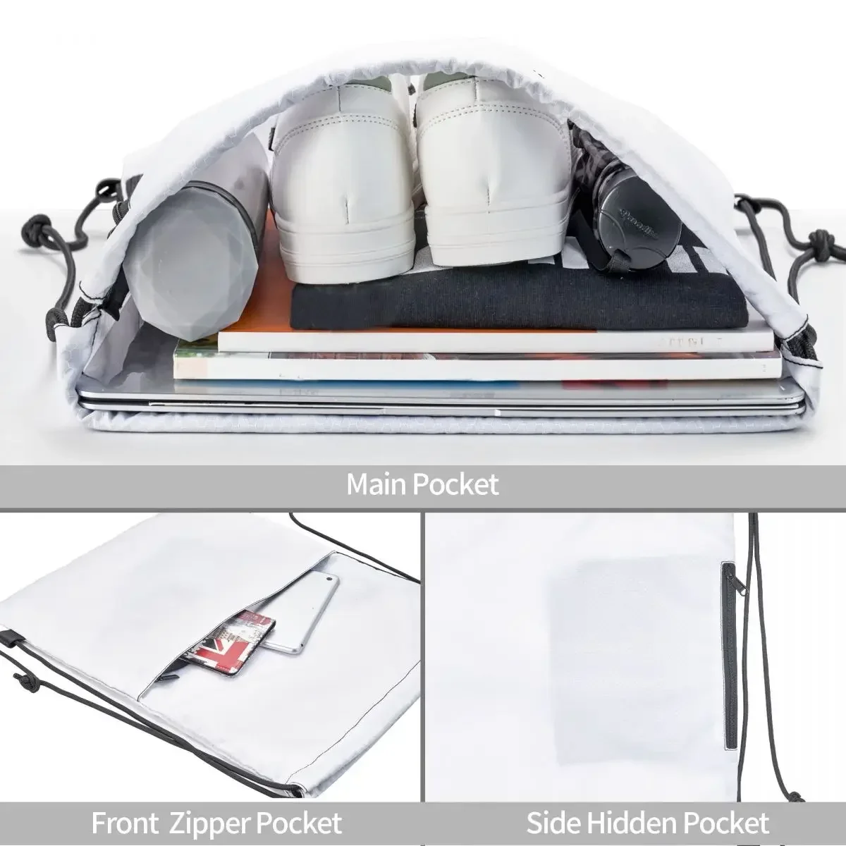 Рюкзак на шнурке сумка через плечо для телефона и игрушек молнии спорта