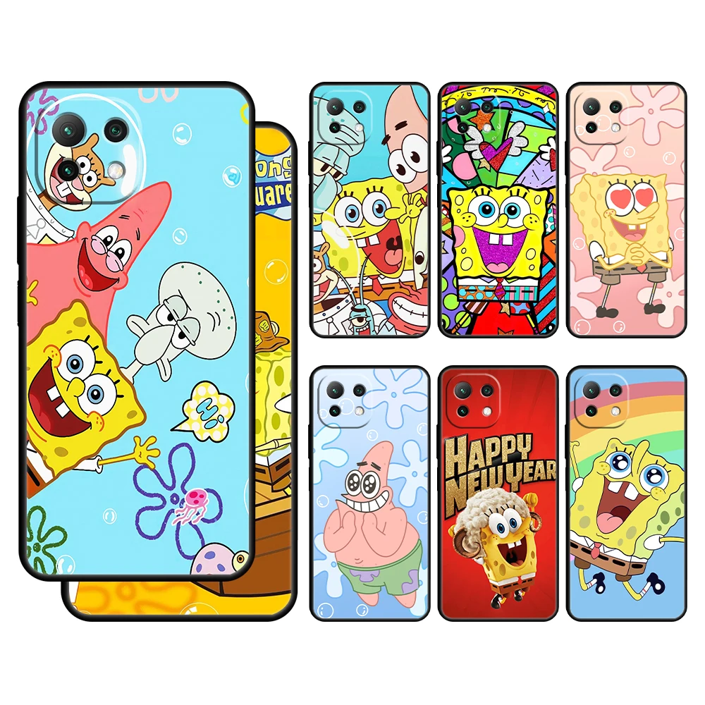 

SpongeBobs Cute Seabed Case Cover for Xiaomi Mi 12 11 Lite 11T 9T 10T Note 10 K40 Pro K50 K40s Gaming Shell Protection Armor