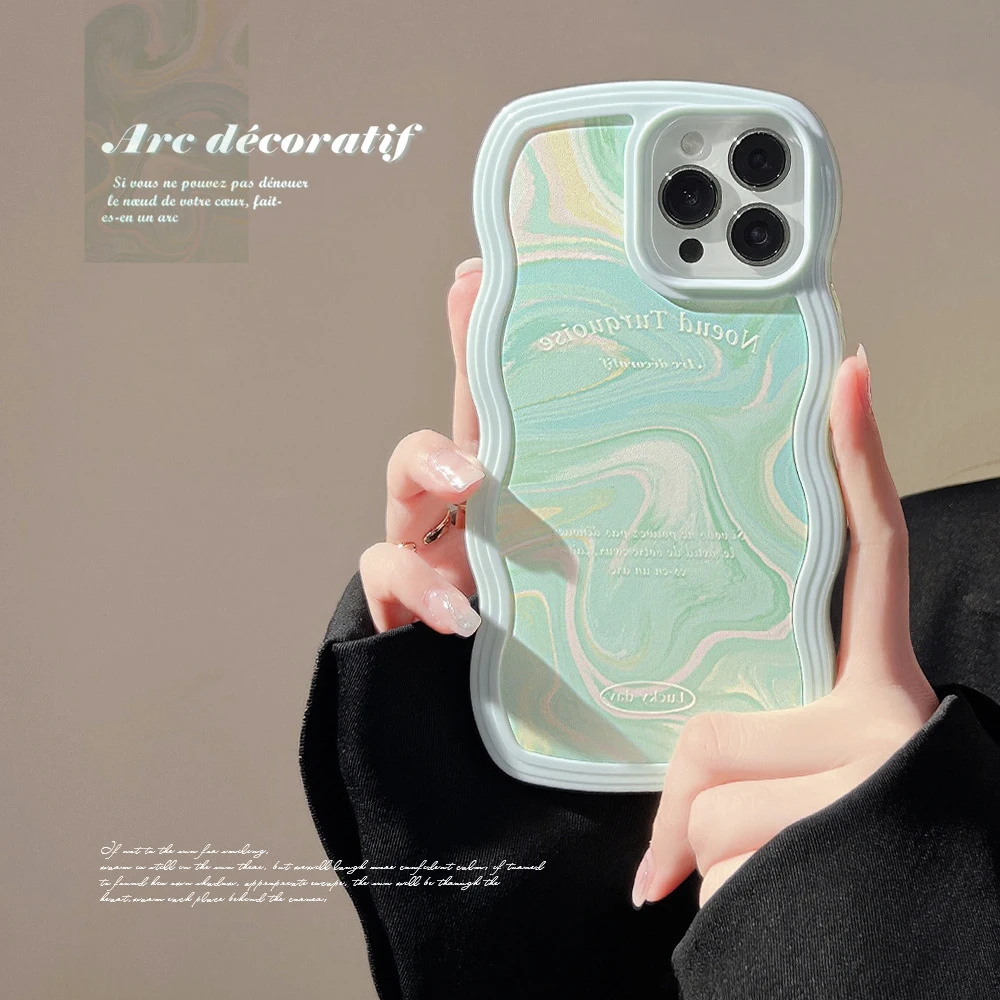 

Cute Lanyard Phone Case for iPhone 11 Pro Max Case For iPhone 13 Pro 12 Pro XS Max X XR Wave Wrist Chain Shockproof Back Cover