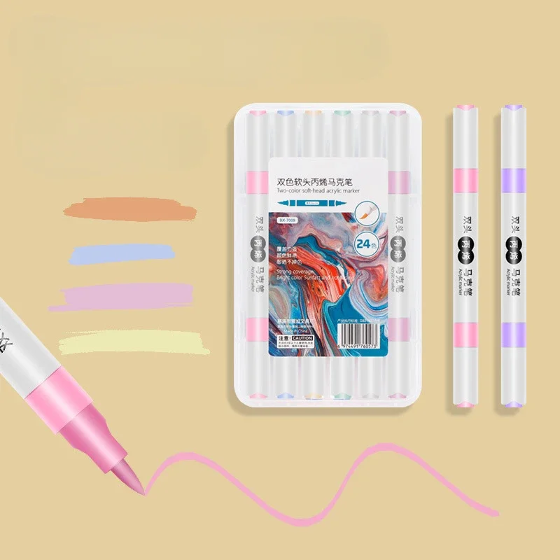 12 шт. двуглавый двухцветный акриловый маркер водостойкие принадлежности для