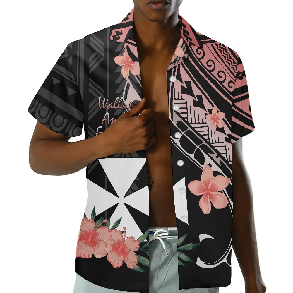 

Wallis And Futuna Tattoo Prints Polynesian Tribal Hibiscus Dashiki Clothing Summer Shirt Holiday Beach Men 5xl Wedding Wear