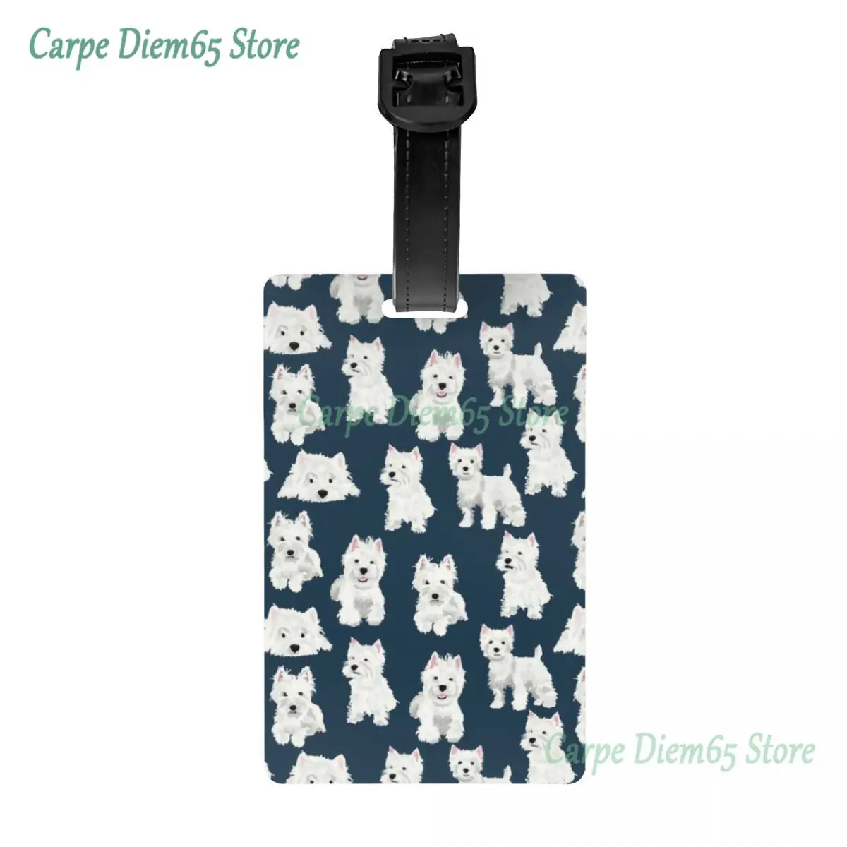 Tags Custom Westie Puppy Baggage Tags Privacy Cover Name Id 