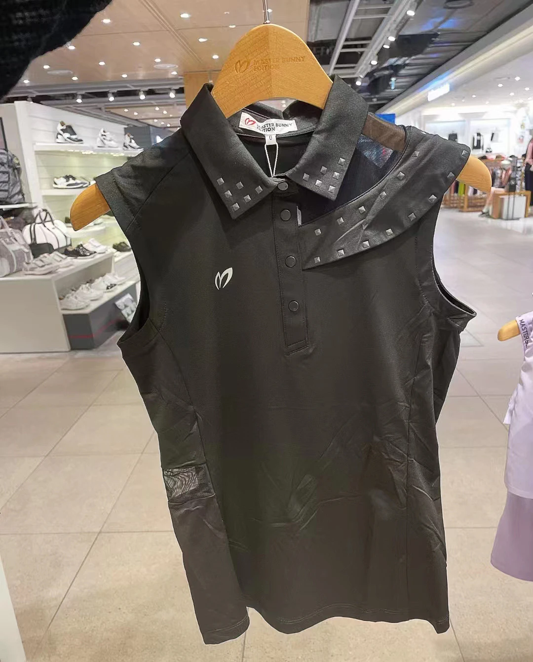 

Женский топ без рукавов BUNNY Golf, эластичный тонкий универсальный жилет из вискозы с отворотом, тонкий дышащий декоративный жилет с заклепкам...