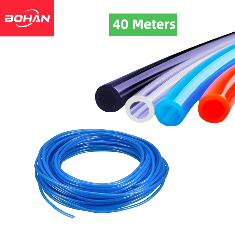 

40meters Pneumatic Air Hose PU OD 4/6/8/10/12/14/16mm ID 2.5/4.5/6.5/8/10/12mm Black Transparent Red Blue Air Tubing Pipe