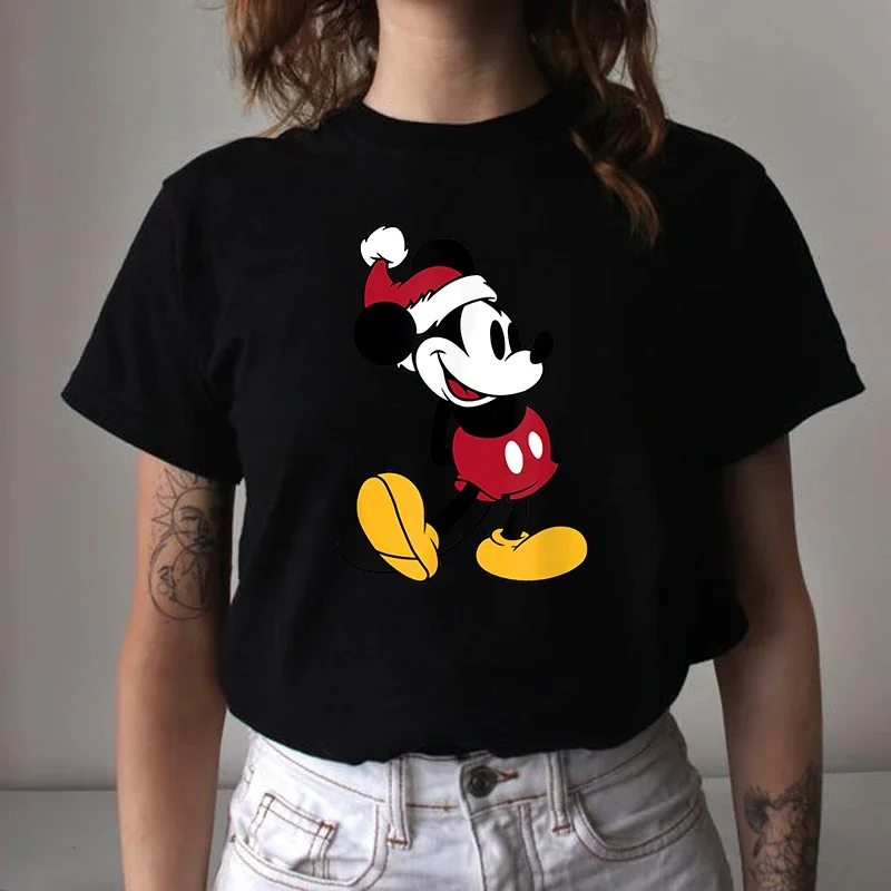 Футболка женская с изображением Микки и Минни Маус