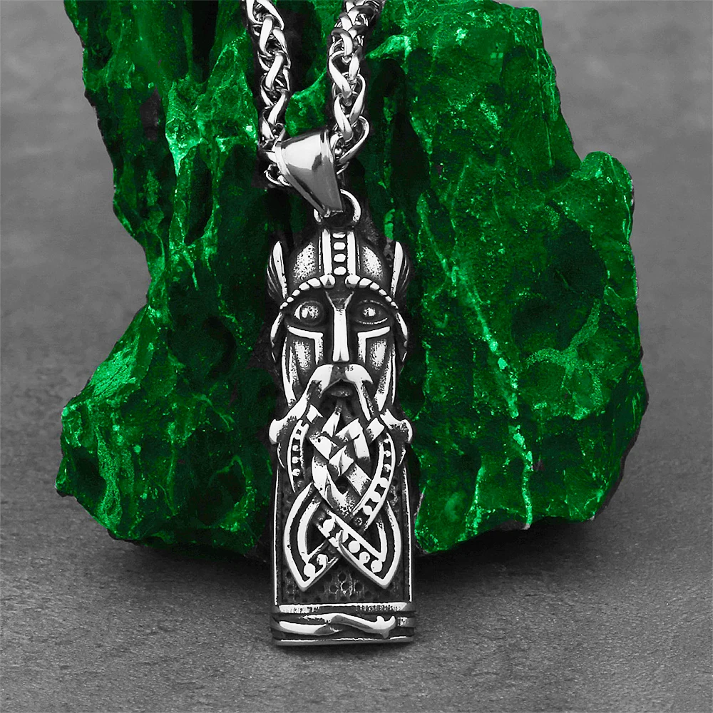 

Norse Odin Warrior Viking Pendant Necklace Men Retro 316L Stainless Steel Viking Celtic Necklace Chain Amulet Jewelry Wholesale