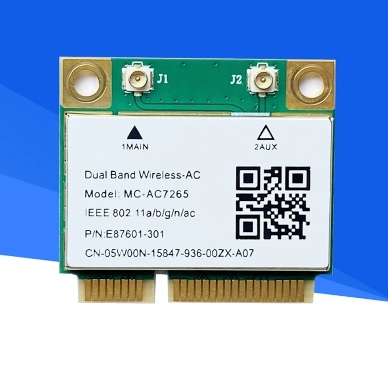 

Mini Pcie Wireless Network Card MC-AC7265 Wifi Adapter Bluetooth-compatible4.2 1167Mb Dual-Band 5GHz/2.4GHz 802.11AC