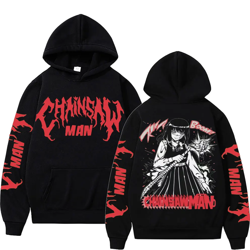 

Anime Chainsaw Man Denji Makima Hoodie Hooded Sweatshirt Man Premium Fashion Manga Hoodies Men Women Fleece Oversized Streetwear