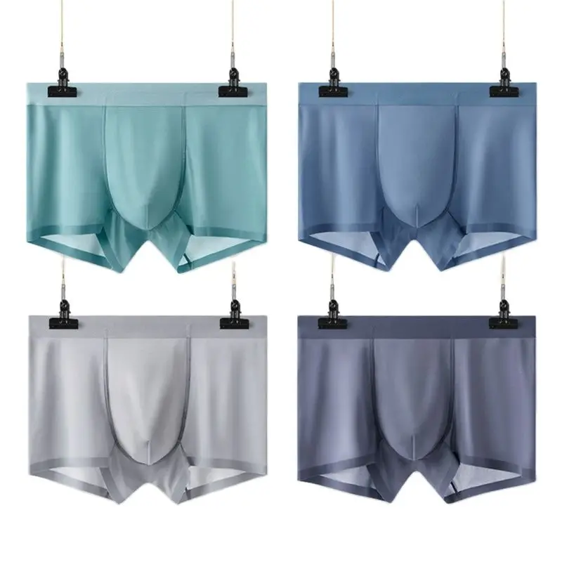 Ice Silk Boxer for Man Large Size L-XXXXXL Man Underwear Fashion Boxers Underpants Cozy Boxer Shorts Thin Homme Boxer Panties