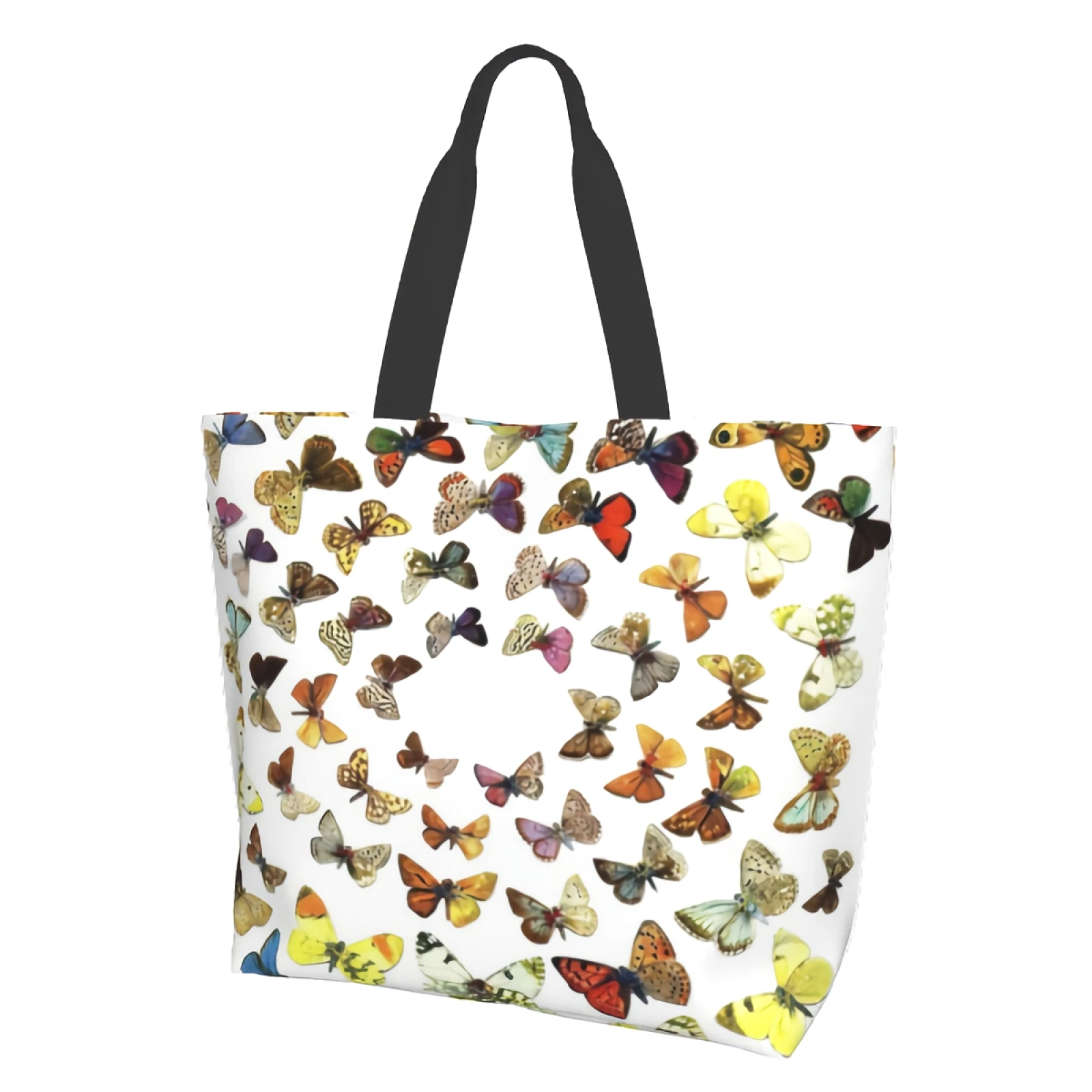 

A Variety Of Butterfly Extra Reusable Tote Bag Shopping Travel Storage Tote Lightweight Washable Shoulder Bags Handbag