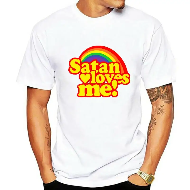 

T Shirt 2022 Summer 100% Cotton Hot Sale Clothes O Neck Short Satan Loves Me Design T Shirts For Men