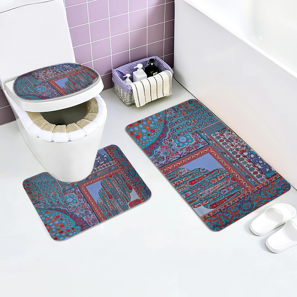 

Набор декоративных ковриков для ванной комнаты, Набор ковриков для ванной комнаты, коврик для туалета, душевой коврик, нескользящий коврик ...