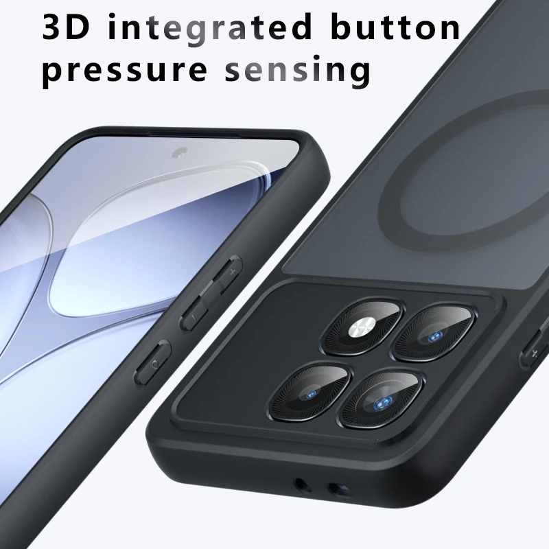 Чехол для Redmi K70 ультратонкий противоударный матовый чехол из поликарбоната и ТПУ