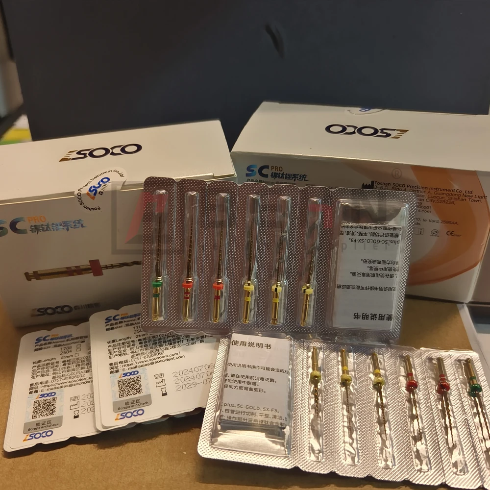 Фото Стоматологический эндодонтический напильник Coxo SOCO SC Plus, конус корневых каналов, эндодонтический напильник, вращающийся напильник с тепловой активацией, гибкие стоматологические инструменты, 25 мм №3