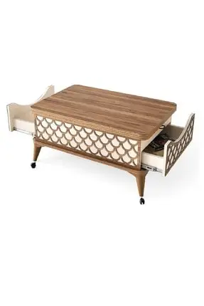 

Modern lux LAND_17 Double Drawers Wheel Smart Coffee table coffe table