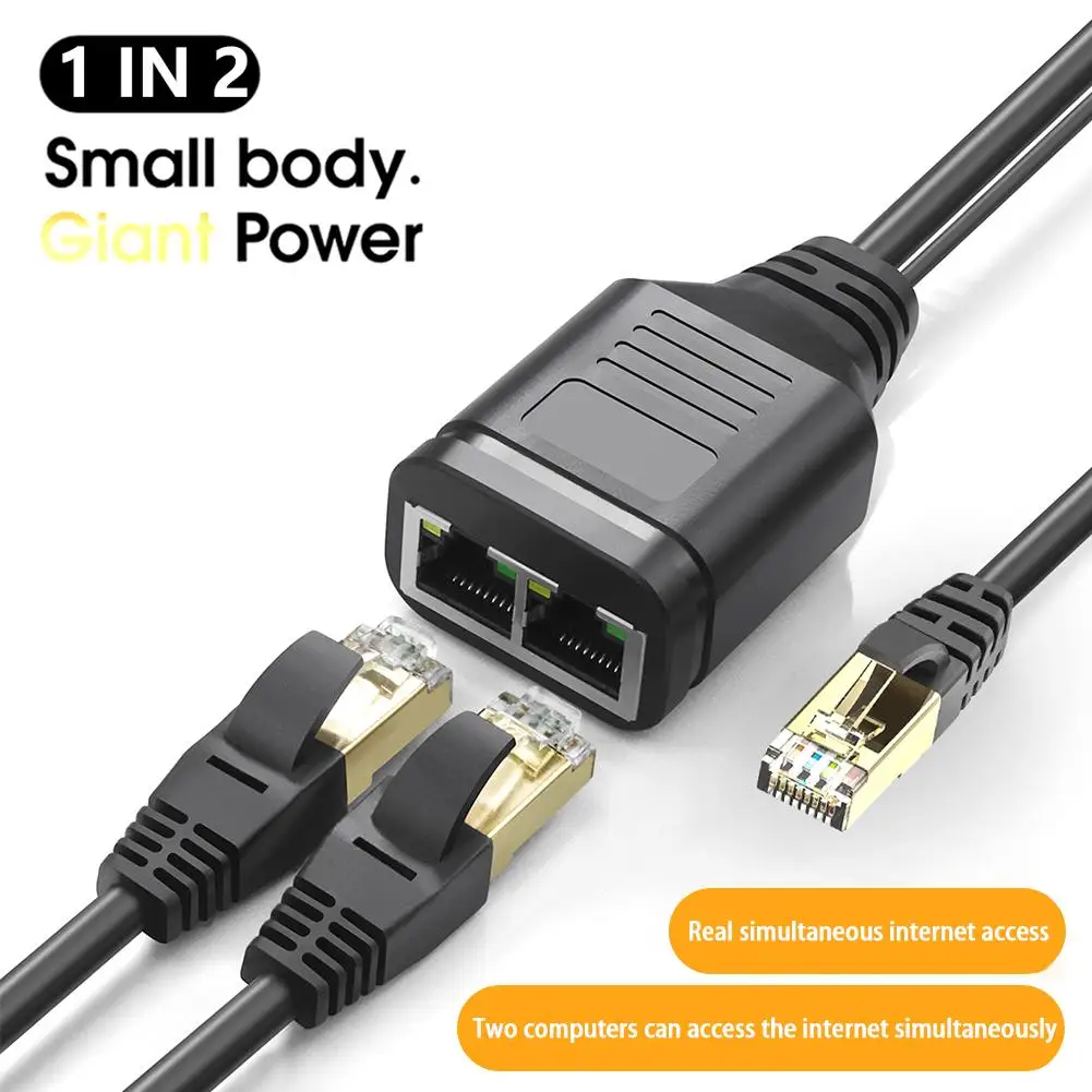 Разветвитель Ethernet RJ45, 100 Мбит/с, 1 штекер на 2 гнезда, Сетевой удлинитель, переключатель с USB-кабелем питания