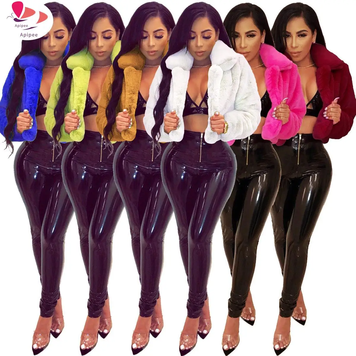 S-2XL Короткие пальто женские 2024 зимняя верхняя модная шуба из искусственного меха