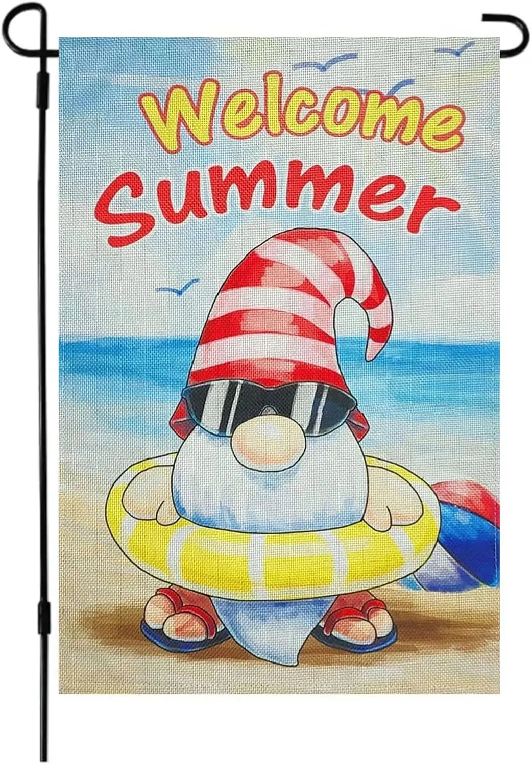 RTKHFZE Добро пожаловать Летний садовый флаг гнома 12 x 18 дюймов Двусторонние
