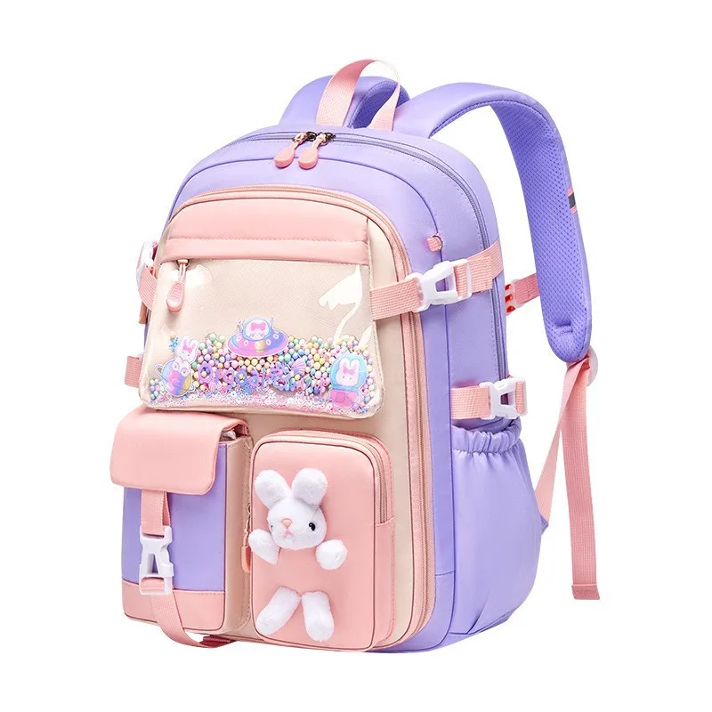 Фото Новый школьный рюкзак для девочек AW Primary School, легкий детский рюкзак Kawaii, водонепроницаемые сумки, красочный дорожный рюкзак, Mochilas, подарки №1