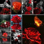 5D алмазная живопись сделай сам, цветы, розы, полная вышивка, Алмазная мозаика, бабочки, наборы для вышивки крестиком, домашний декор, подарок ручной работы