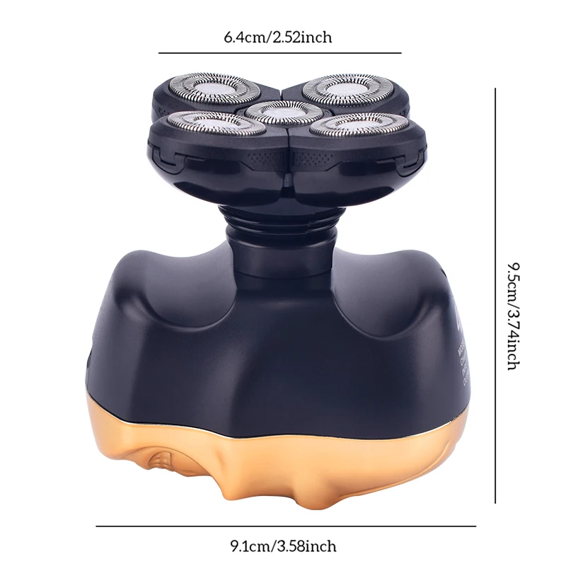 Электробритва 6 в 1 для бритья с облысением головы Вращающаяся бритва 5D пять