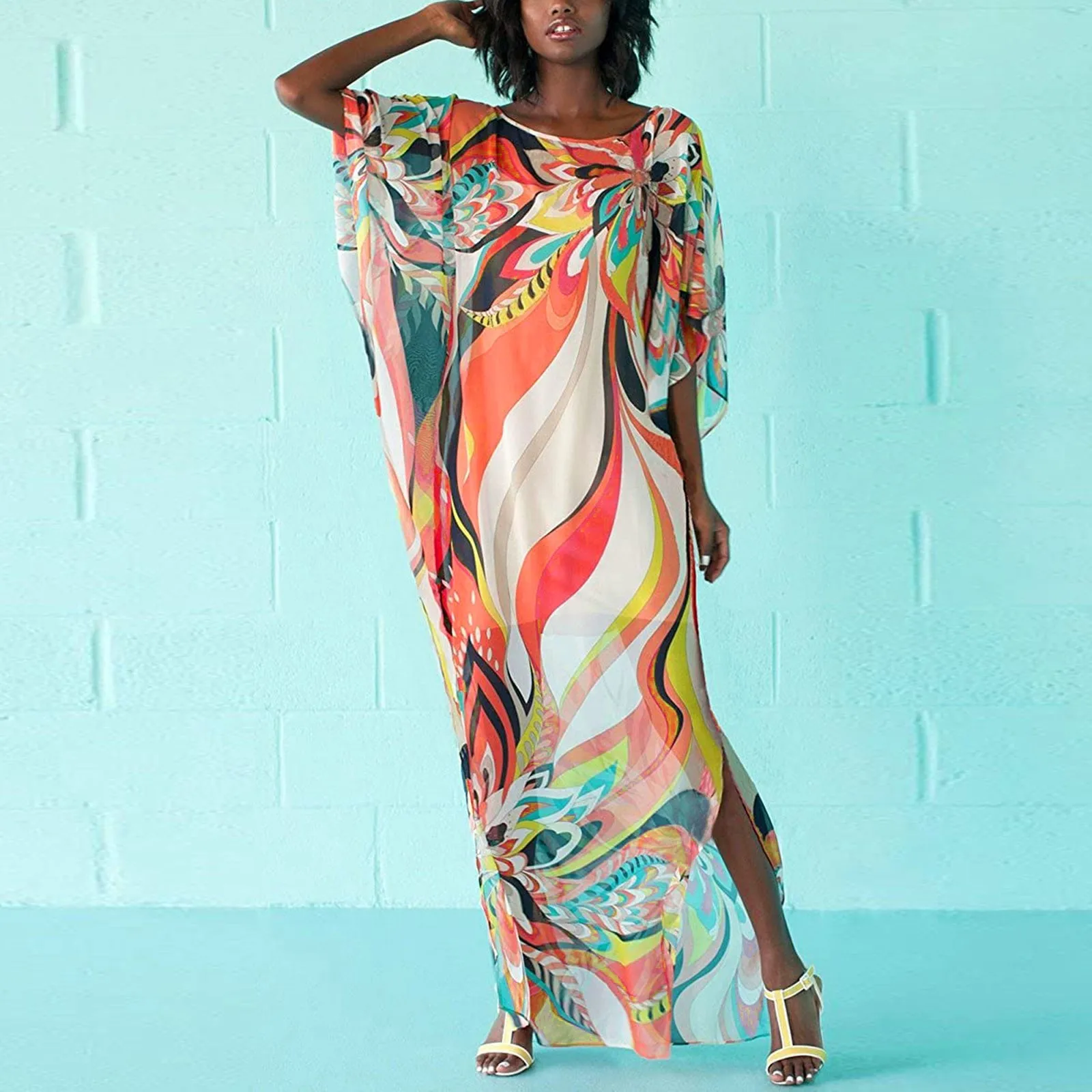 

Summer Wednesday Fashion Printed Waist Tie-up Shirt Sexy Long Skims Dress for Women Streetwear Women Clothing Evening Dresses